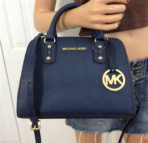 michael kors navy purses|Michael Kors navy shoulder purse.